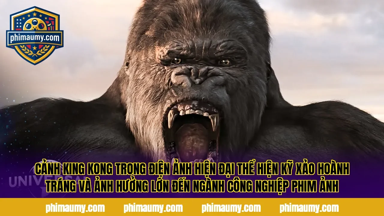 Cảnh King Kong trong điện ảnh hiện đại thể hiện kỹ xảo hoành tráng và ảnh hưởng lớn đến ngành công nghiệp phim ảnh